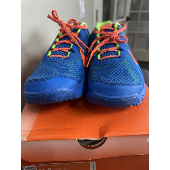 Nike Zoom Wildhorse Shoes Mens 11.5 Blue Orange Volt Trail Running 599118-483 - Picture 2 of 11